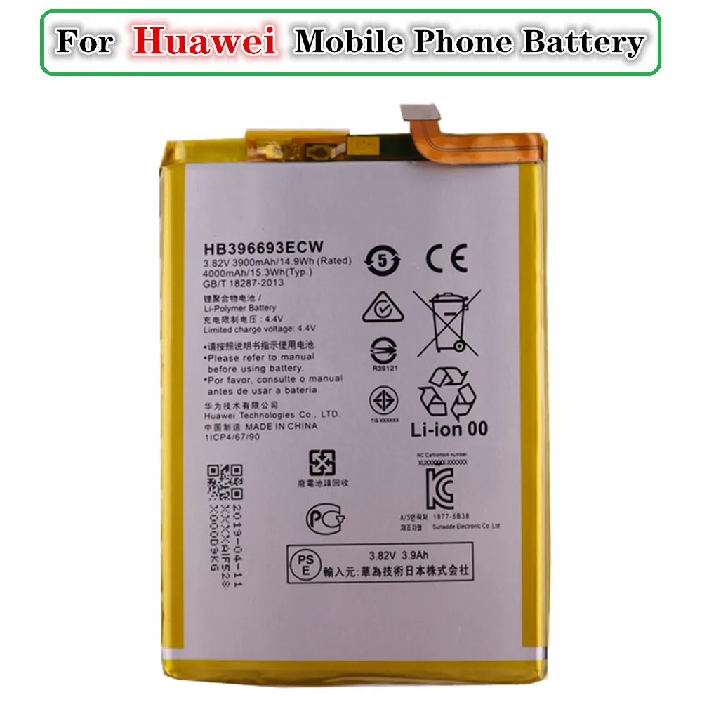 

HB396693ECW Аккумулятор для Huawei Mate 8 NXT-AL10 NXT-TL00 NXT-CL00 NXT-DL00 NXT-L09 NXT-L29 mate8 4000mAh Высокое качество