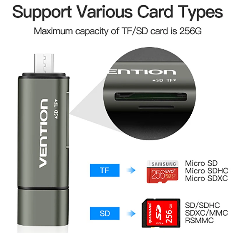 Vention Micro SD кард-ридер адаптер type C USB карта памяти для MacBook ноутбука 3 0 SD/TF OTG |