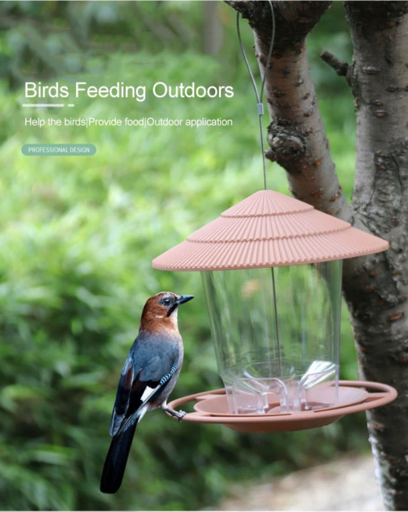 

Wild Bird Feeder Hanging Gazebo Bird Water Feeders Hexagon Shaped Roof For Outside Garden Yard Decoration Bird Supplies