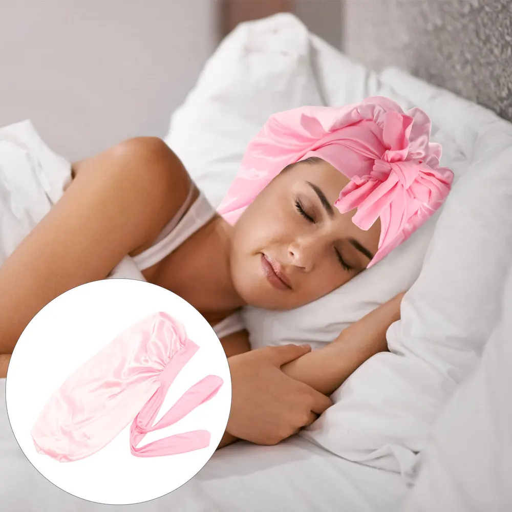 

Elastic Cap Long Satin Bonnet Sleeping Hair Protection Cap Elastic Band Cap