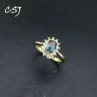 csj lab grown alexandrite rings sterling 925 silver gemstone oval 57mm for women wedding engagement party birthday gift box fre