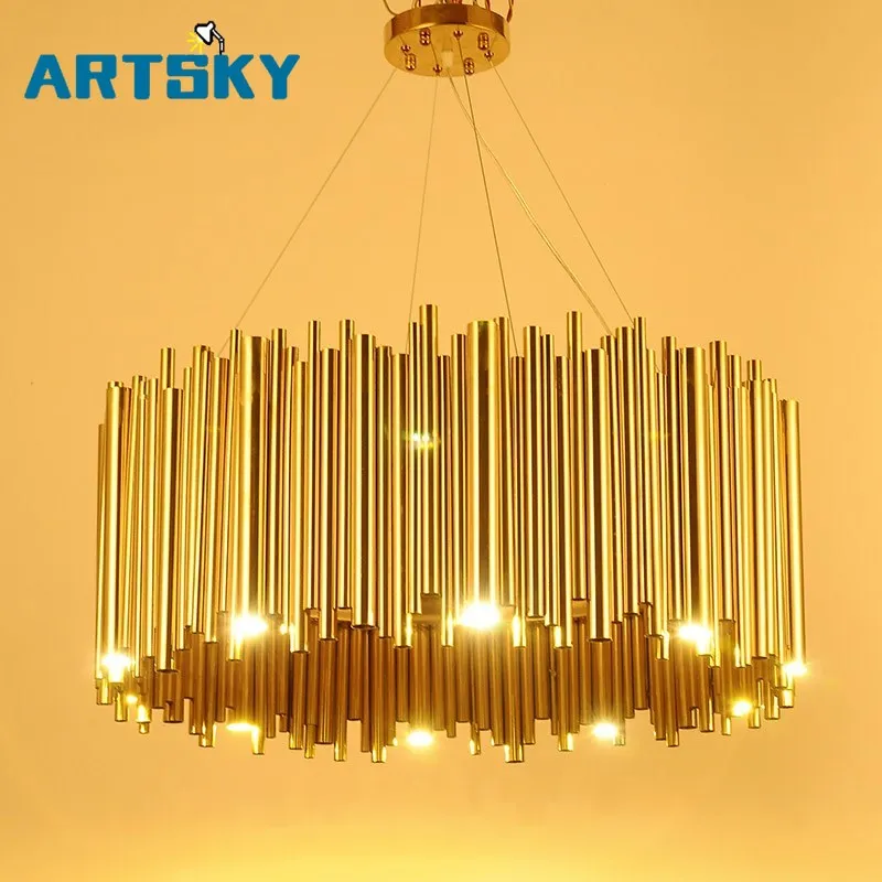 Итальянская металлическая овальная Круглая Люстра Креативный дизайн для