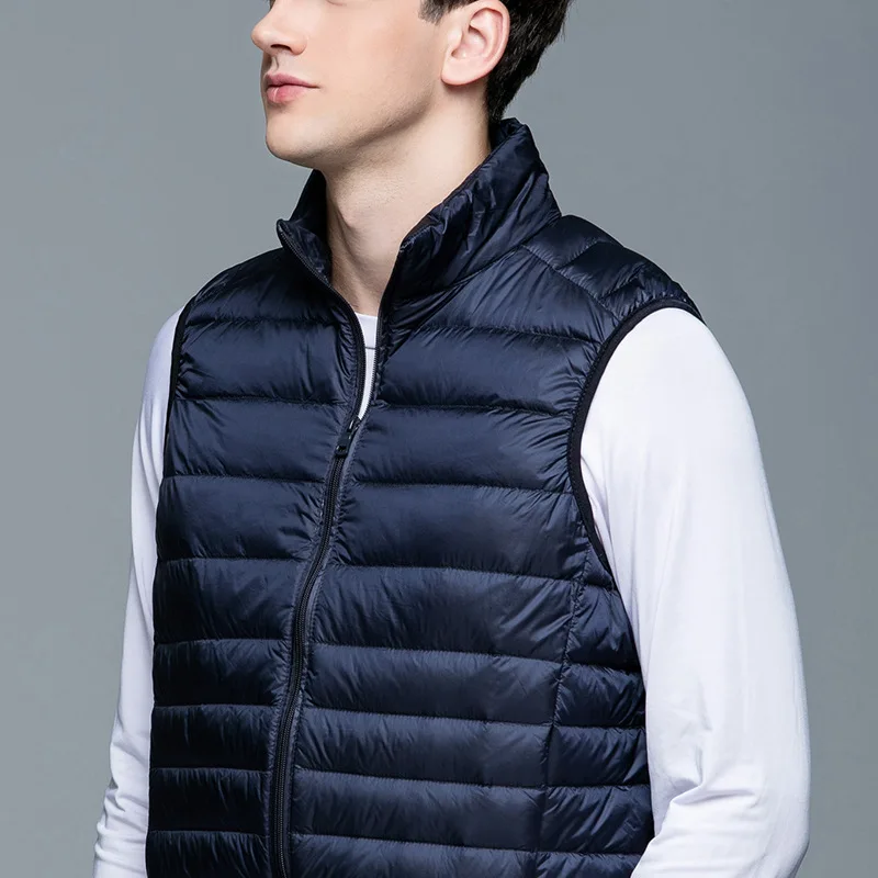 Jacket For Men Style White Duck Down Unisex Vest Gielt Casual Waistcoat Spring Autumn Light Down Jacket Male