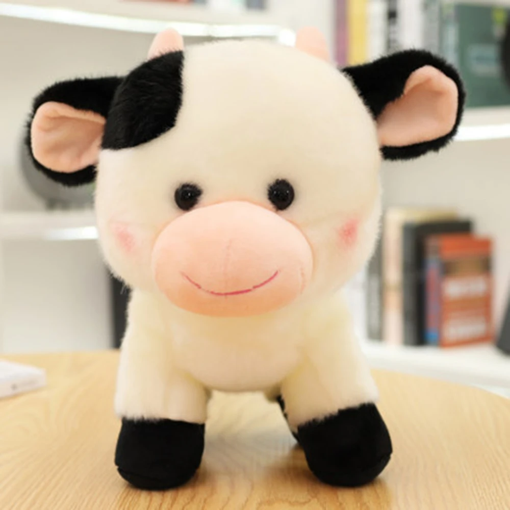 

Cute cow doll black and white pattern furry soft skin baby likes to hold the plush doll holding pillow pendant