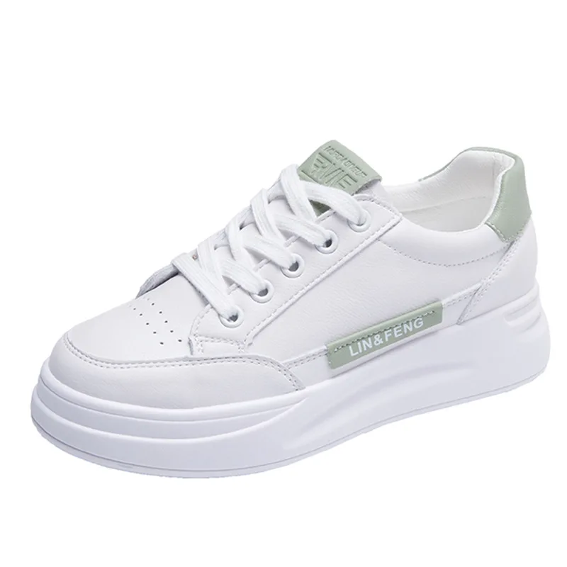 

Little white shoes female 2021 new spring and summer student version thick-soled casual shoes lace-up girls single shoes