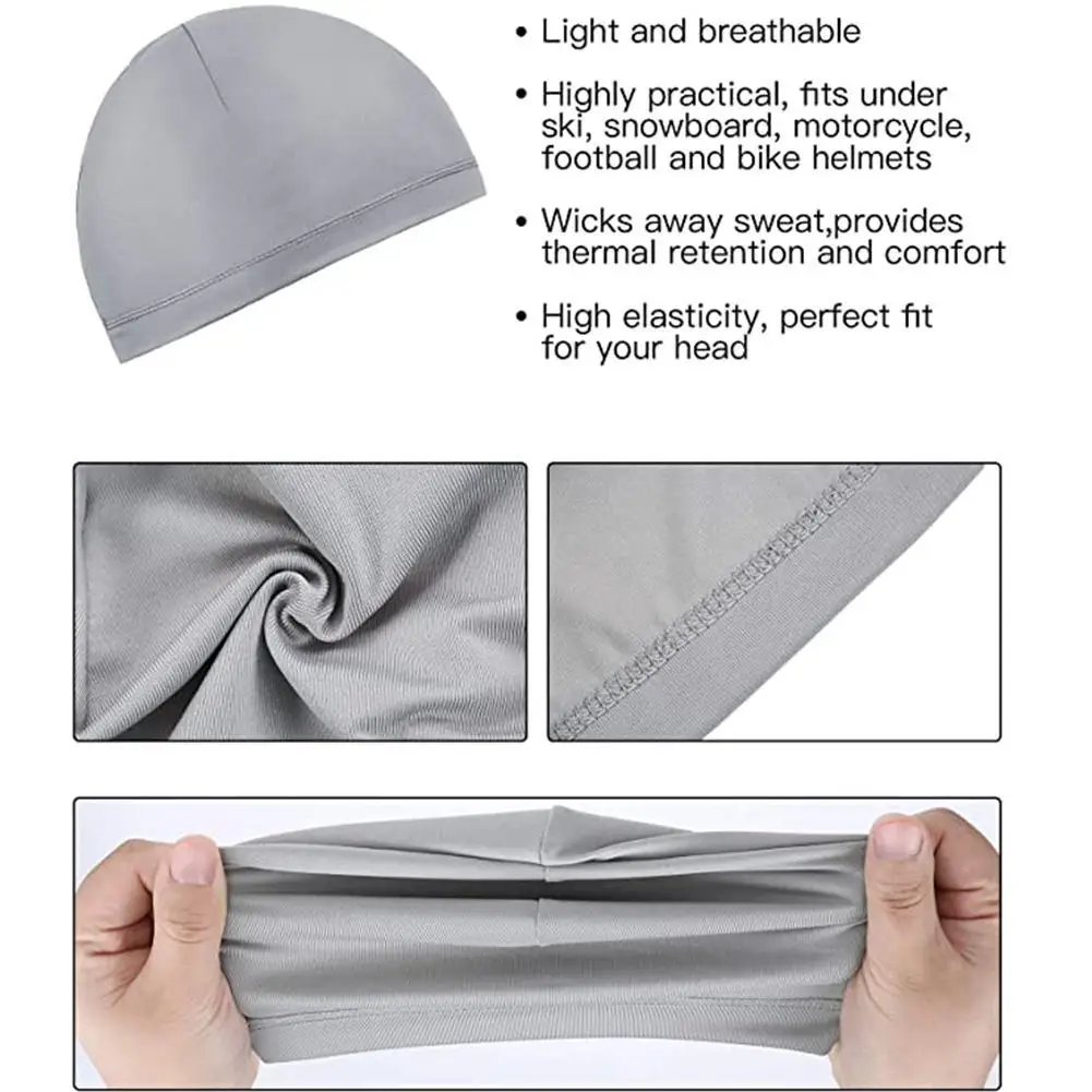 Topi Bersepeda Sepeda Motor Baru Topi Uniseks Topi Helm Antikeringat Olahraga Cepat Topi Dalam Anti-UV Bersepeda Kering U3N7