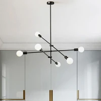 modern chandelier black for dining room fixtures art deco restaurant golden hanging lamp living bedroom lustre adjustable angle