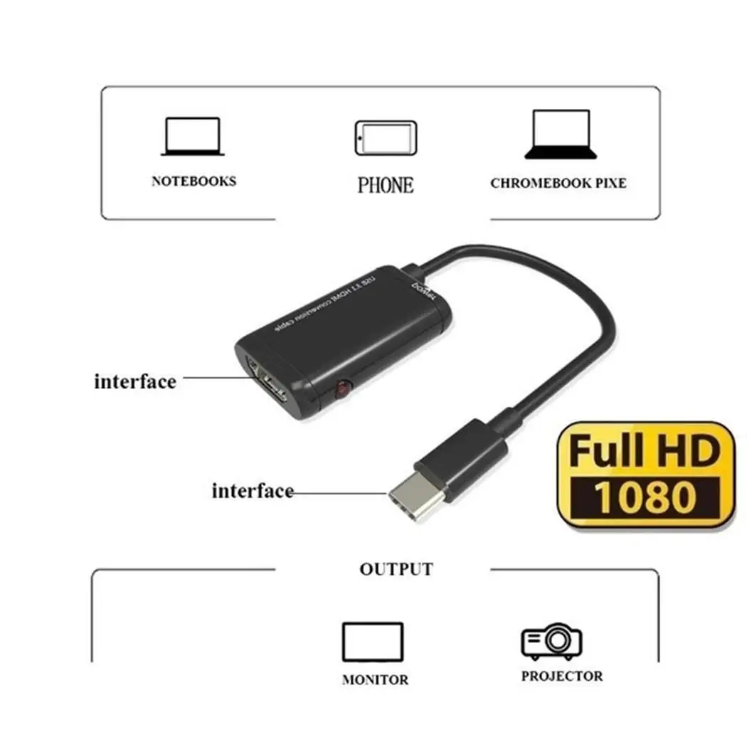 Мини USB3.1 к HD мультимедийный интерфейс 20 65 конвертер адаптер HDTV кабель см/7 9