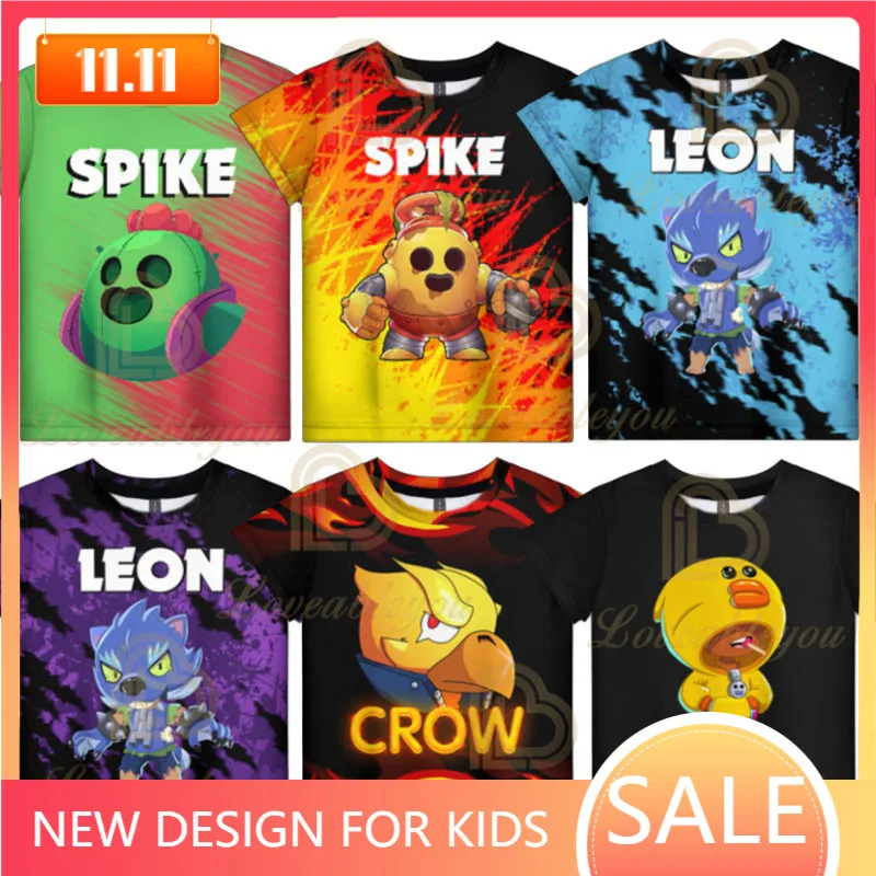 

Shooting Game PRIMO 3D T-shirt Boys Girls Browlerss Star, Cartoon Tops Teen Clothes Spike Wanted 6 To 19 Years Kids Leon Shirts