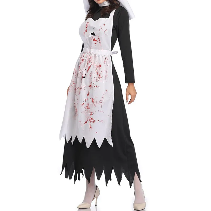 

Вечерние ский костюм для косплея на Хэллоуин, костюм для карнавала, маскарада, призрака зомби, невесты, кровавый страшный костюм медсестры, ...