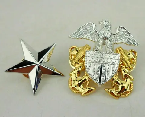 Значок офицера военно-морского флота США с боковой крышкой, Шпилька и шпилька американской звезды, наружный Армейский магазин