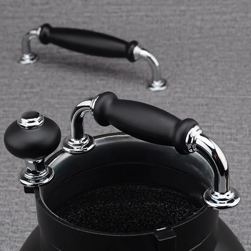 KK & FING Американский Черный твердый цинковый сплав дверные ручки шкафа ящика