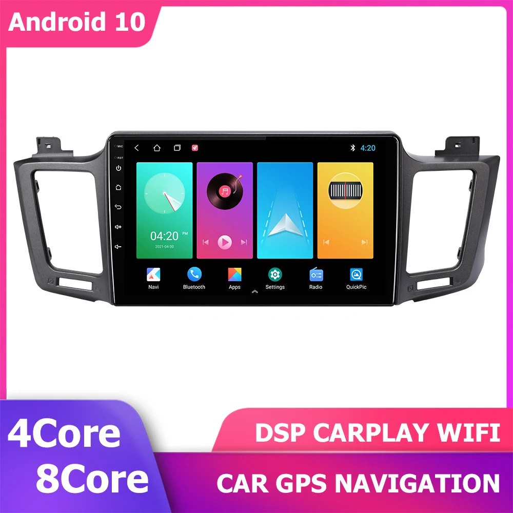 

10'' Android 11 Stereo DSP CarPlay for TOYOTA RAV4 2013-2018 Navigation Multimedia GPS Player 6+128G Sat Navi AutoRadio 1280*720