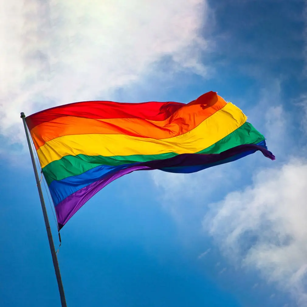 1 Pcs LGBT Flag For Lesbian Gay Pride Colorful Rainbow Home Decor Friendly 2 Size | Дом и сад