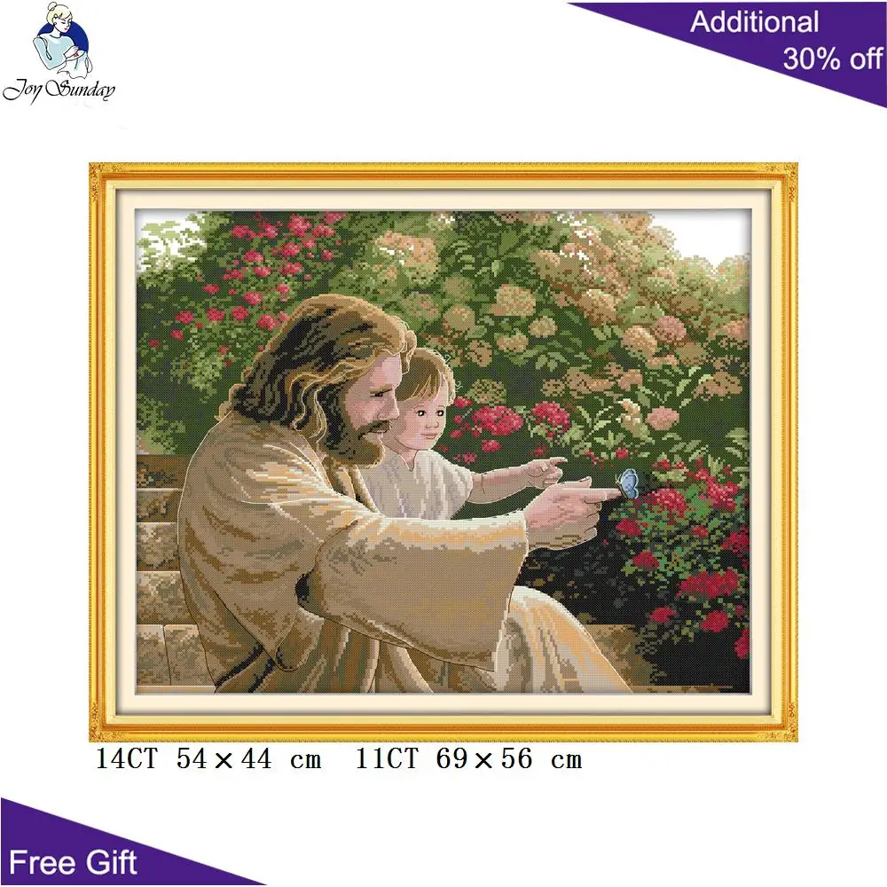 Joy Sunday Jesus домашний декор R311R314R315R316 14CT 11CT Счетный и штампованный Иисус и дети ребенок вид вышивки крестом