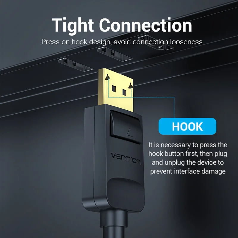 Vention Display Port to HDMI 4K * 2K 30Hz Кабель DP для ПК ноутбука HDTV проектор Видео Аудио кабель