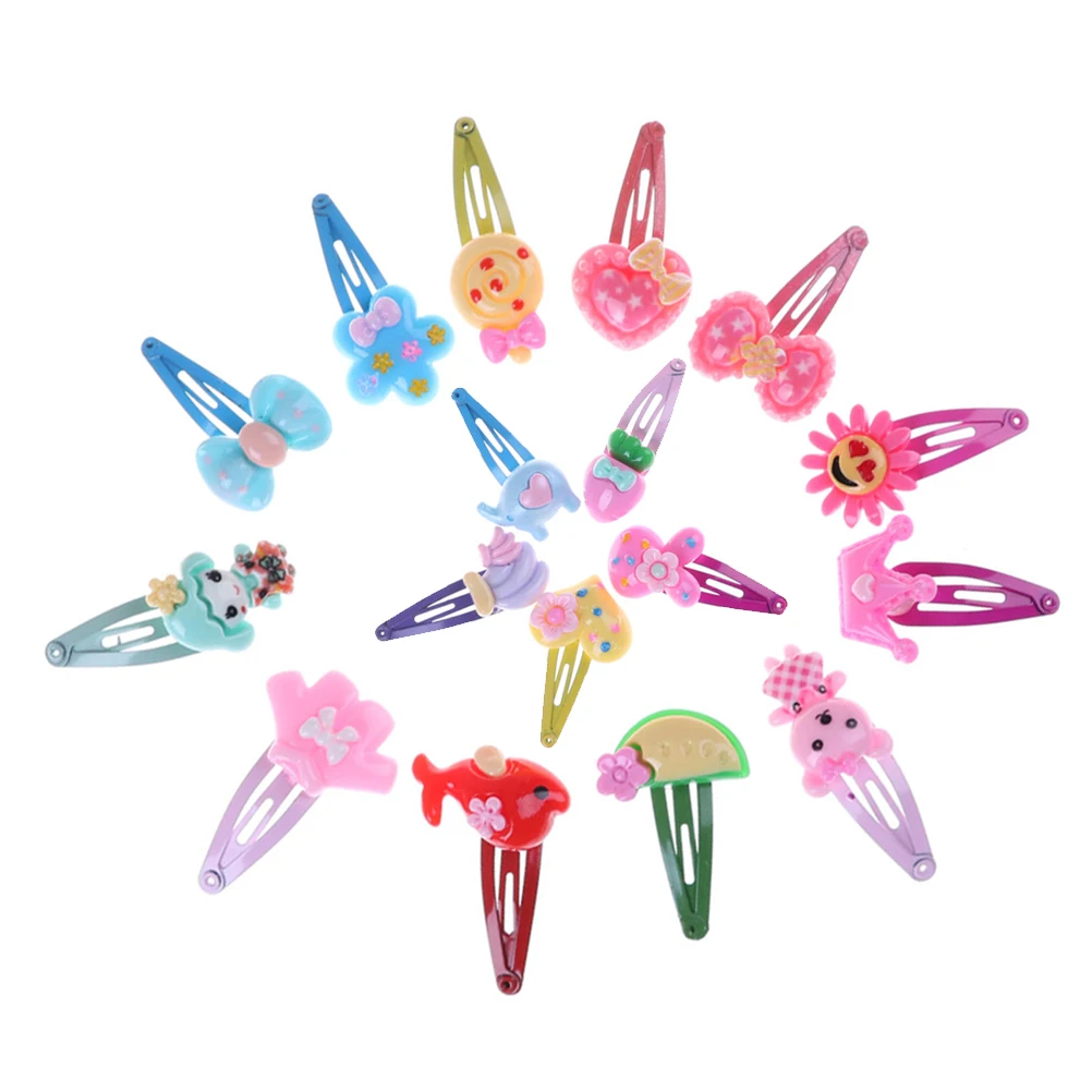 10pcs Cute Animal Hair Clip Flower Barrette Hairpin Rings Kids Baby Children Accessories For Girl Bow Headwear Hairgrip Hairclip | Детская
