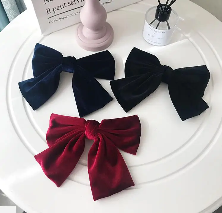 Korean velvet big bow hair clip fashionable girl spring women accessories | Hair Clip