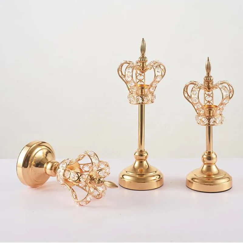 

Хрустальный подсвечник для украшения короны, свадебные реквизиты, домашнее украшение, железный подсвечник ручной работы, ретро подсвечник
