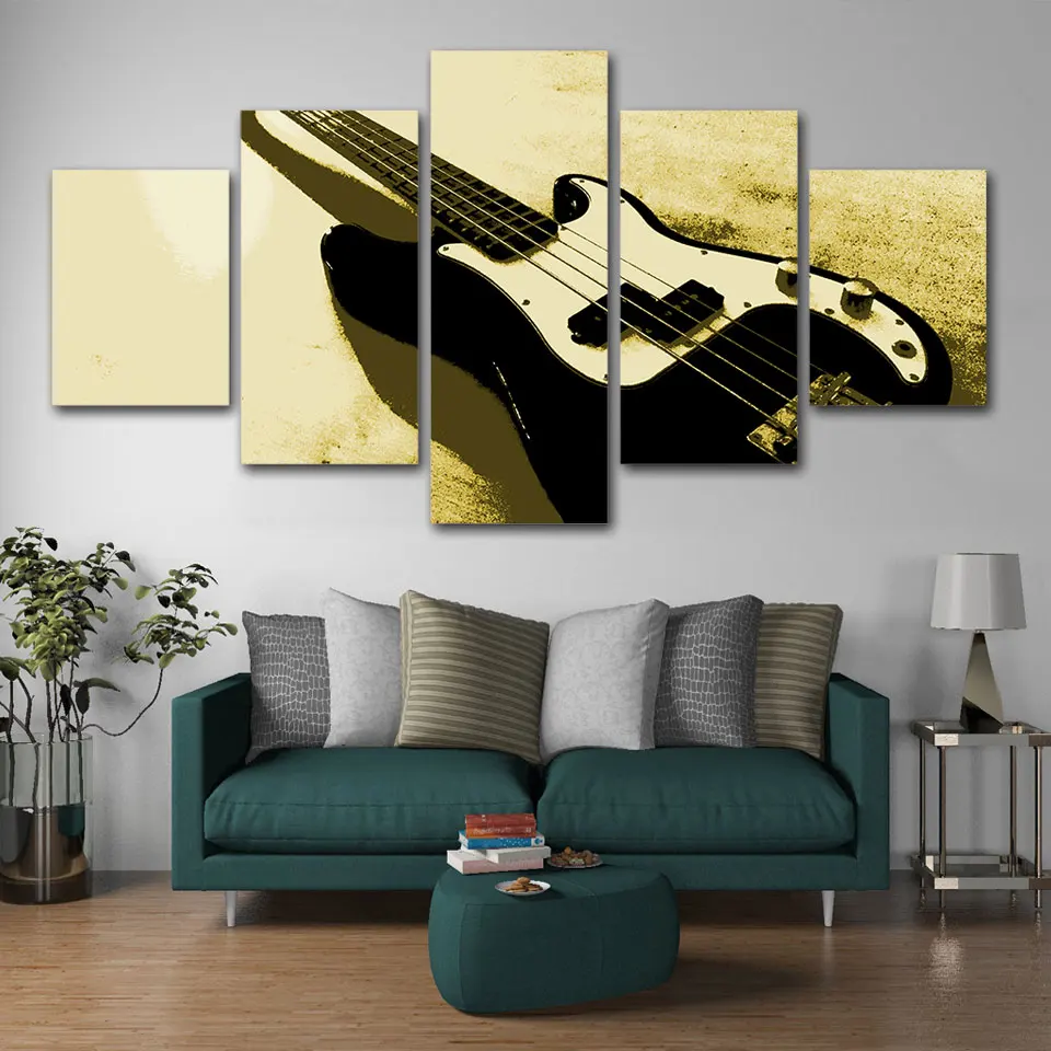 Домашний декор Настенная картина холст 5 шт. абстрактная гитара Модульная