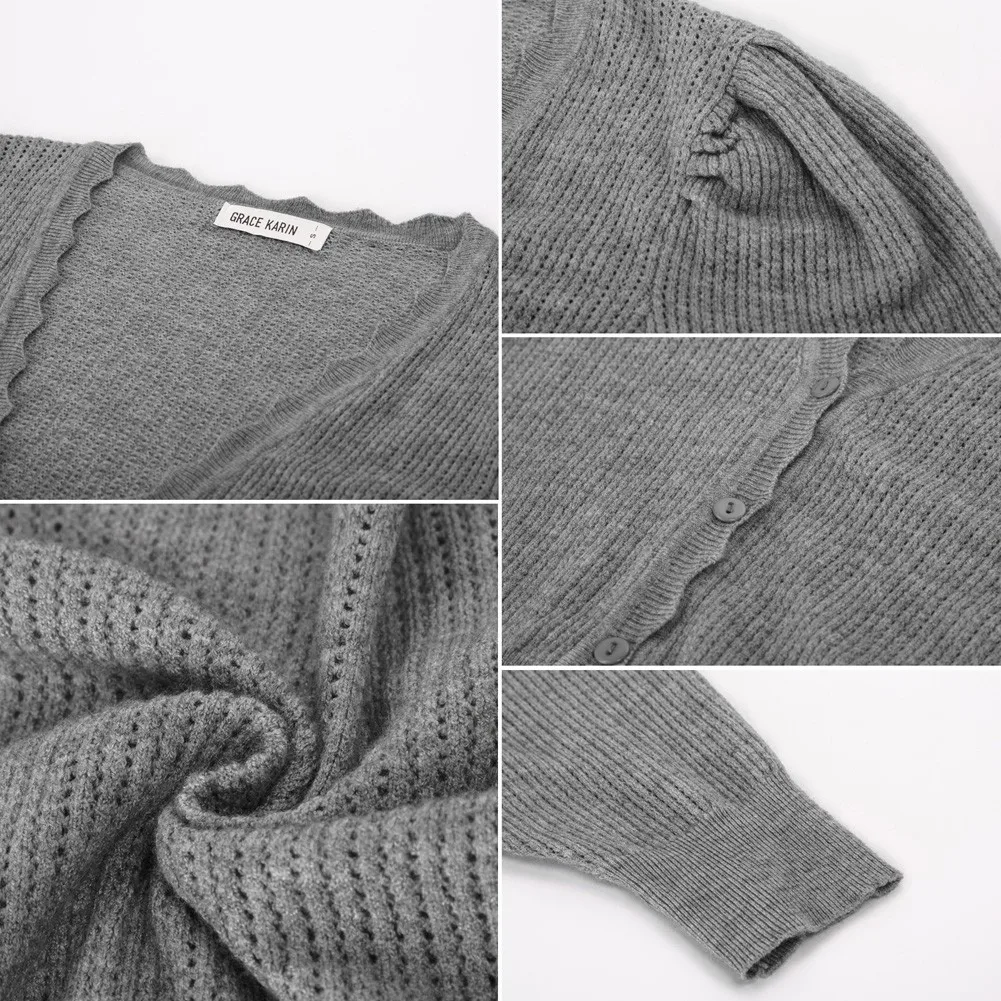 Женский кардиган-болеро с V-образным вырезом и рукавом 3/4