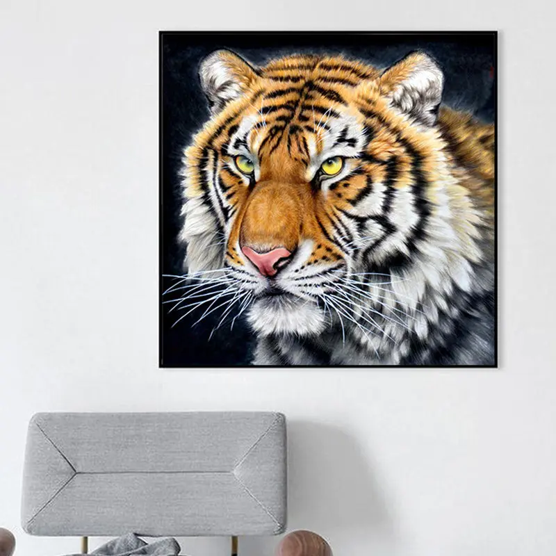 Настенная картина с головой тигра на холсте скандинавский постер и принты