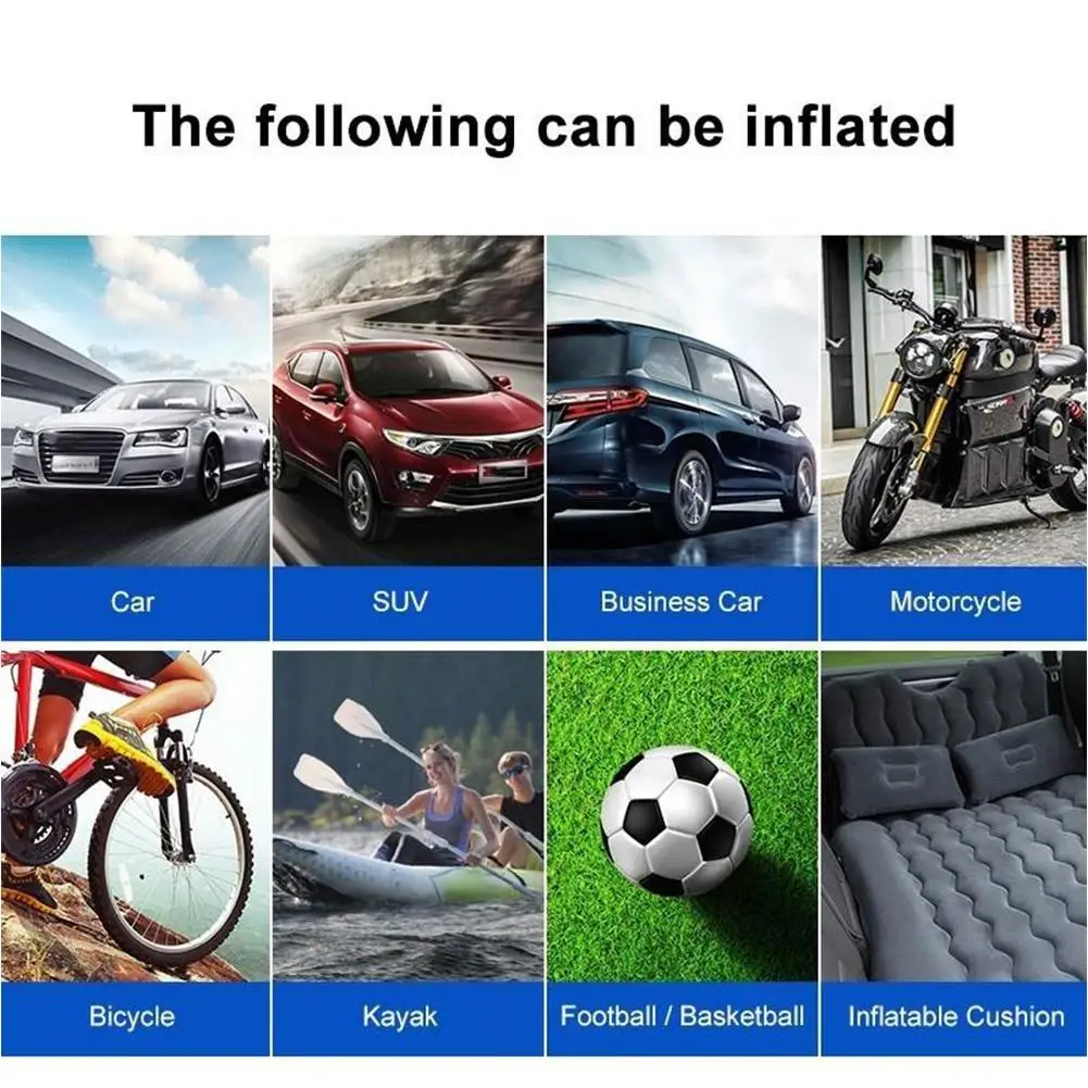 vender Bomba De Ar Portátil Elétrica Inflável Compressor Para Carro Motocicleta Bicicleta Bola De Proteção De Desligamento Led Mini Pneu Inflator
