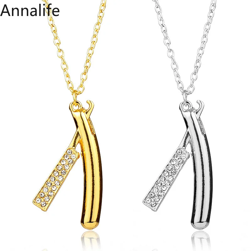 Новинка 2019 ожерелья с подвесками в виде бритвы мужские ювелирные изделия форме