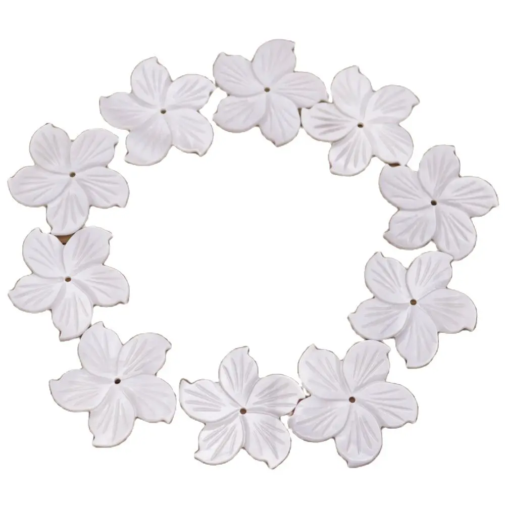

10 PCS 27mm Natural White Mother of Pearl Flower Shell Jewelry Making