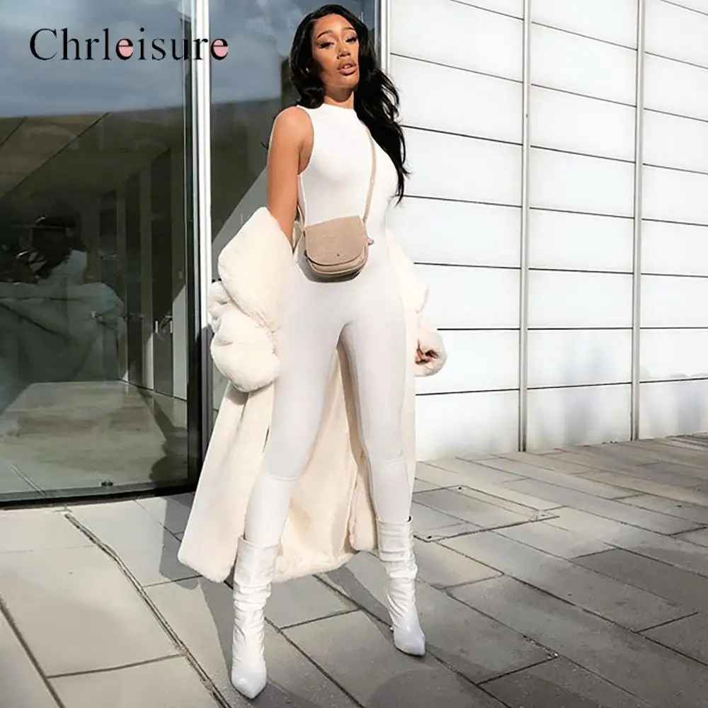 

Sexy jumpsuit women high elastic fitness sporty rompers sleeveless zipper activewear skinny summer outfit jumpsuit