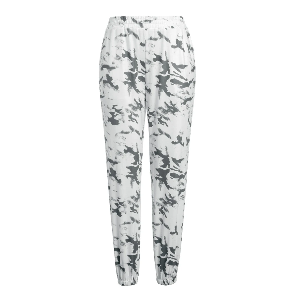 

Women Ink Painting Printing Casual Trousers Loose Elastic Waist Sweatpants Pants