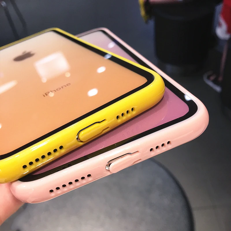 Роскошные прозрачные градиентные чехлы для телефонов iPhone 11 Pro XS Max XR X акриловый