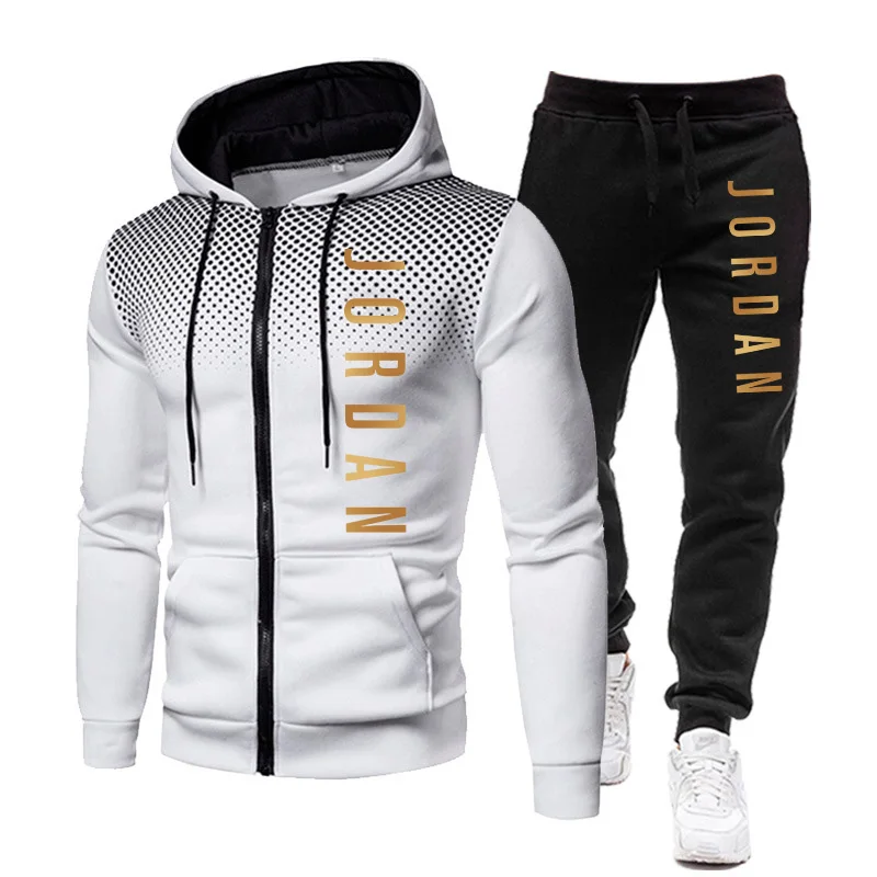 

2021 Two Pieces Set Fashion Hooded Sweatshirts Sportswear Men Tracksuit Hoodie Autumn Brand Clothes Hoodies+Pants Men Sets S-3XL
