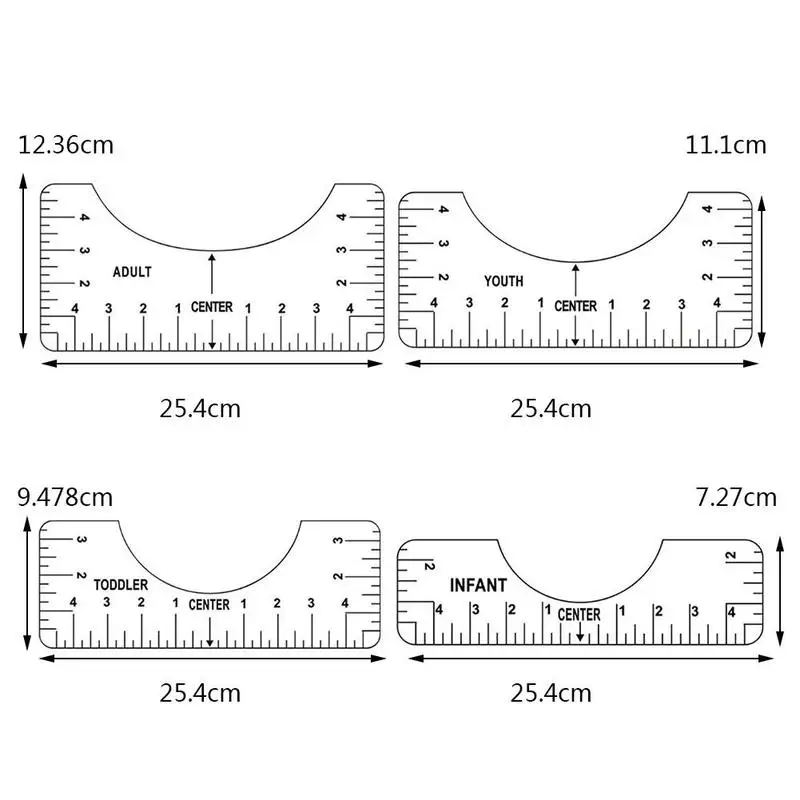 

T-Shirt Alignment Ruler Tool Centering Tool PVC Material Sewing Alignment Utensils T-Shirt Ruler Guide