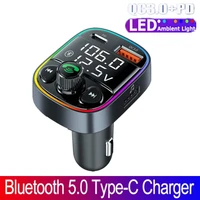 bluetooth 5 0 fm transmitter 3 0a fast car charger wireless car kit adapter handsfree mp3 player audio receiver tf u disk play