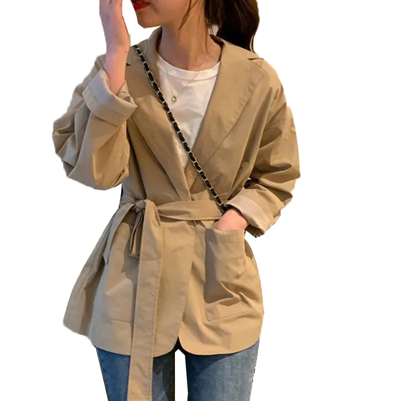 Женская ветровка с коротким воротником Повседневная Свободная куртка большого