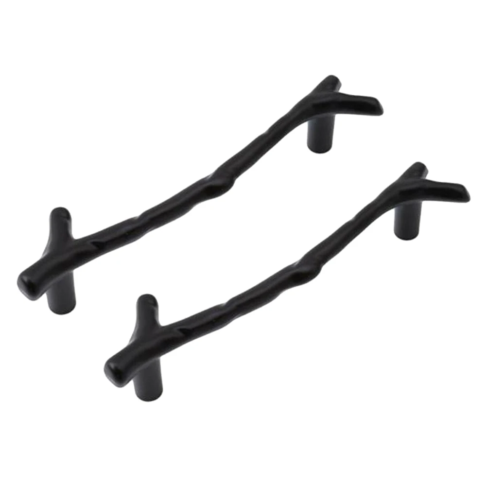 2 шт. ручка для кухонного шкафа ящика дверная фурнитура мебели черная/Серебряная