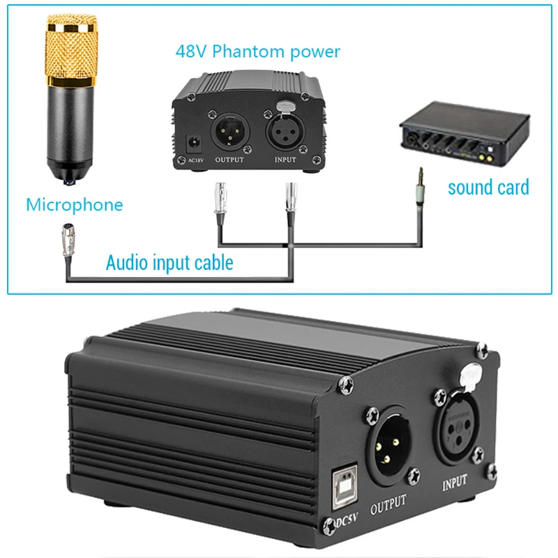 USB фантомное питание для студийного микрофона bm 800 аудиоинтерфейс bm800