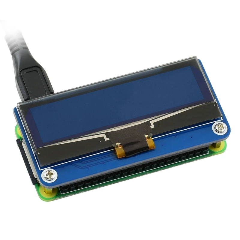 Waveshare 2.23Inch OLED Display HAT 128 x 32 Pixels SPI/I2C Interface for Raspberry Pi 3B/4B/Zero W | Компьютеры и офис