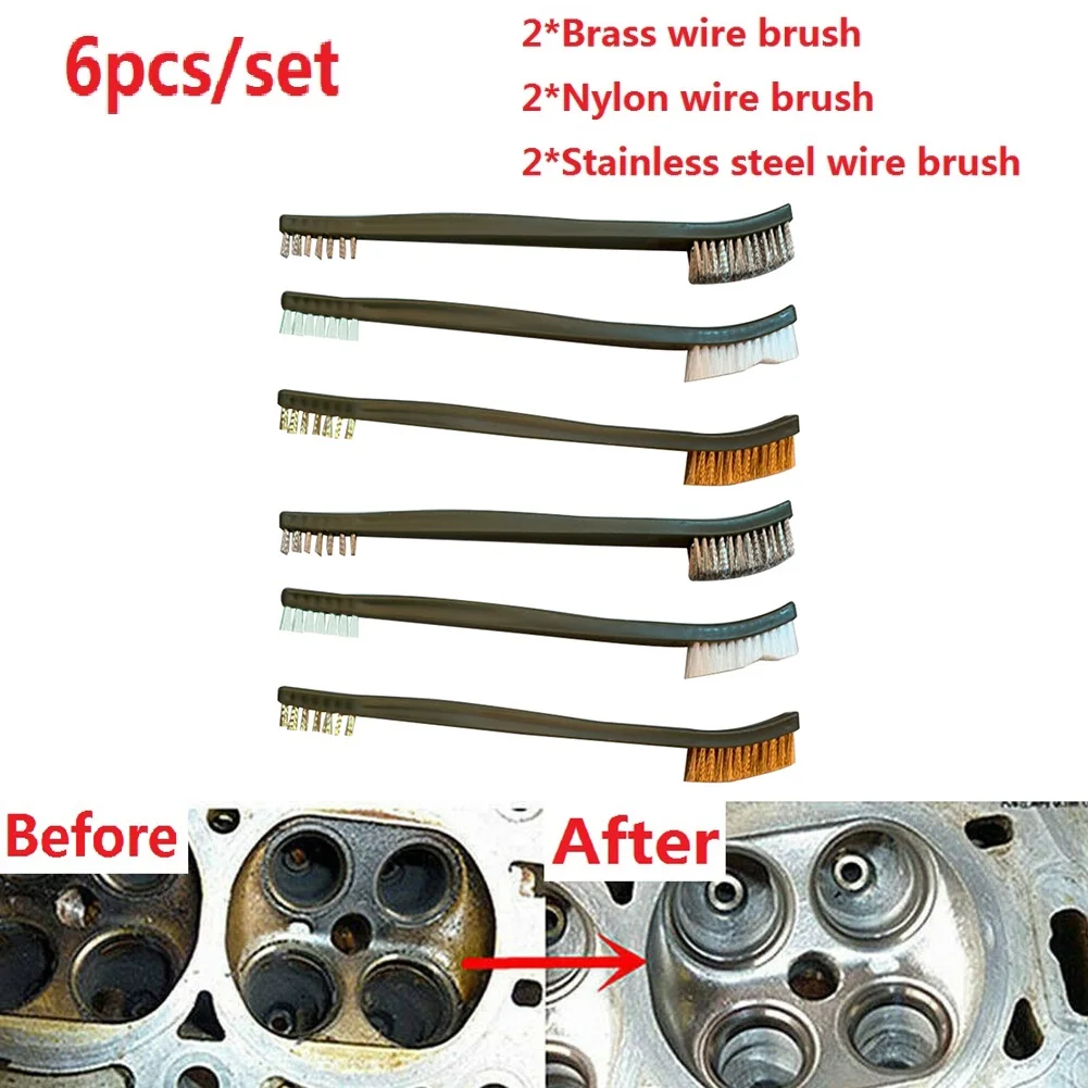 

Stainless Steel WIRE BRUSH Brass Nylon Rust/Paint Remover 7pcs 7pcs/set