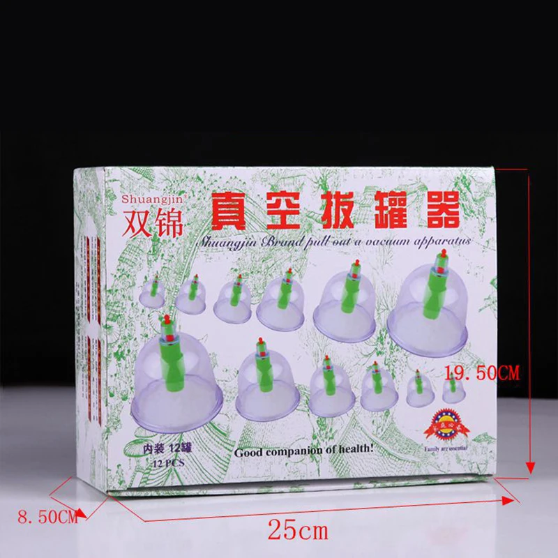 

12 Pcs/ Set Medical Vacuum Body Cupping Suction Therapy Device Body Relaxation Healthy Massage Set Health Care