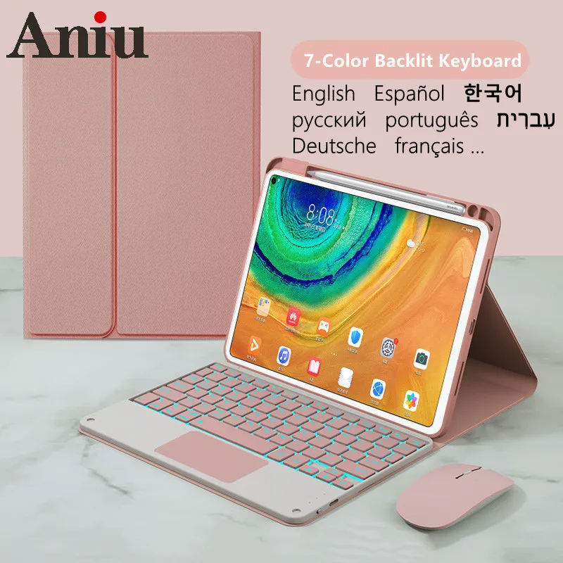 

Чехол для Huawei Mate Pad 11 2021, клавиатура с подсветкой и тачпадом, клавиатура с русской и испанской раскладкой для Huawei Matepad 2021, 11 дюймов, чехол для к...