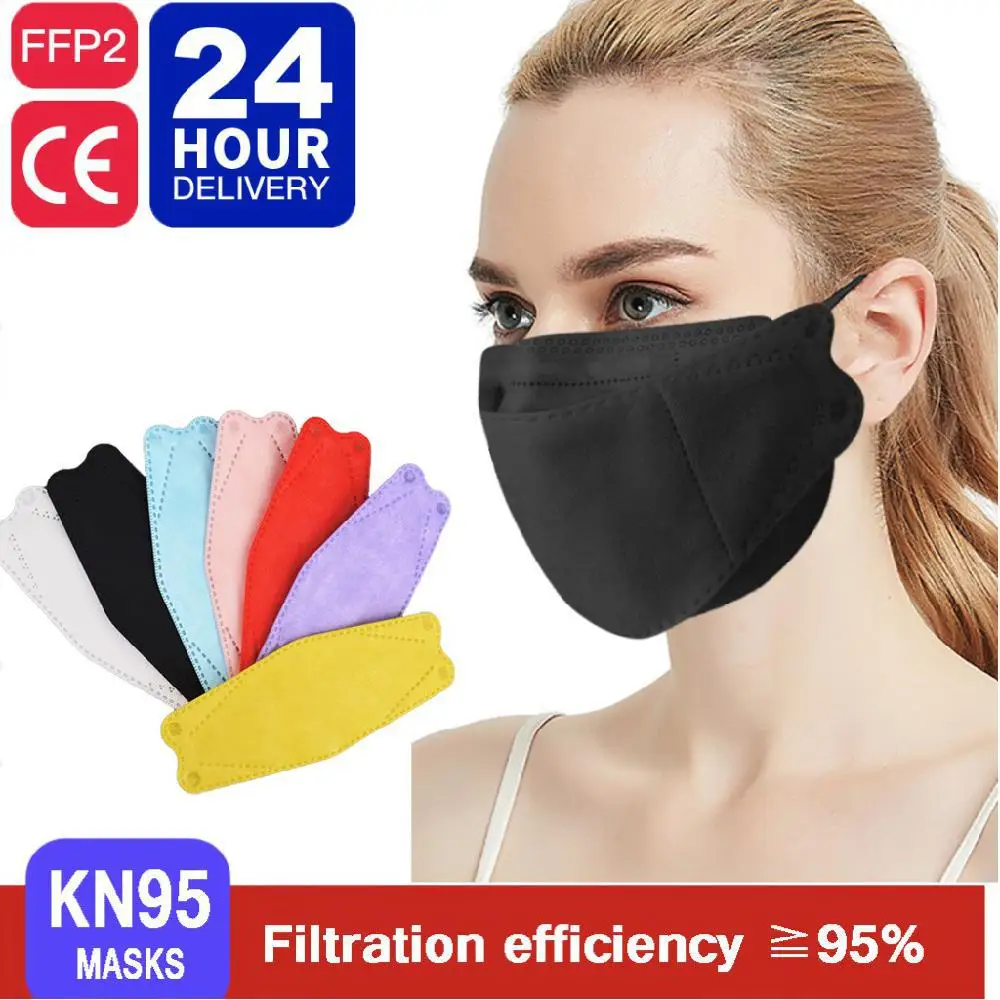 

Fish-Adult KN95 Mask Melt Blown 4 Layers Reusable Respirator Protective Filter Dust Face Mask Multicolor Protective Mascarillas