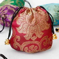 1pcs silk jewelry pouch embroidery handbags sachet auspicious cloud storage creative drawstring lucky bag wedding favors gift