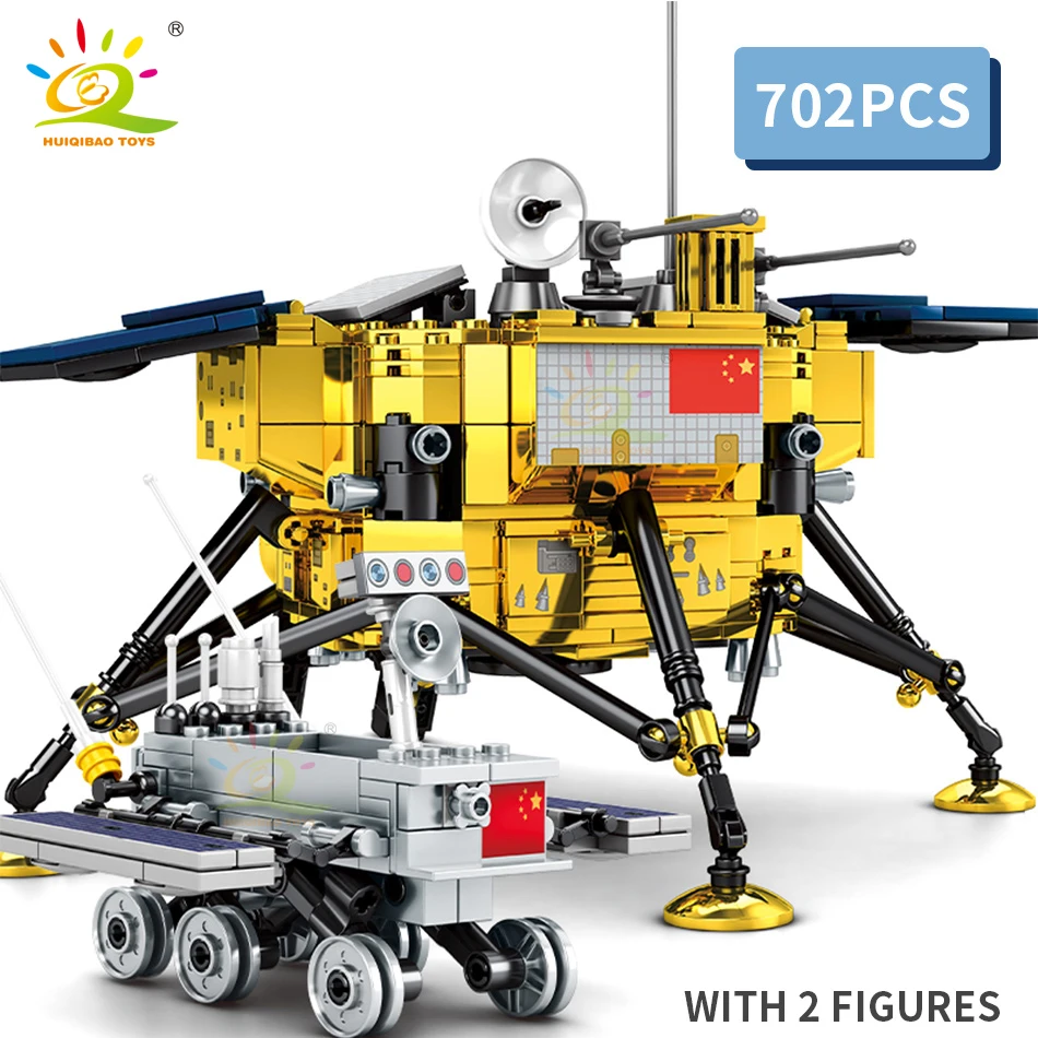 HUIQIBAO 702 шт космические лунные щупы строительные блоки 2 астронавта фигурка города