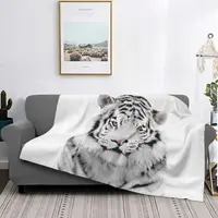 White Tiger Blanket Flannel Fleece Tropical Jungle Wild Animal Plush Throw Blankets For Sofa Bedding Bed Sheet Gift