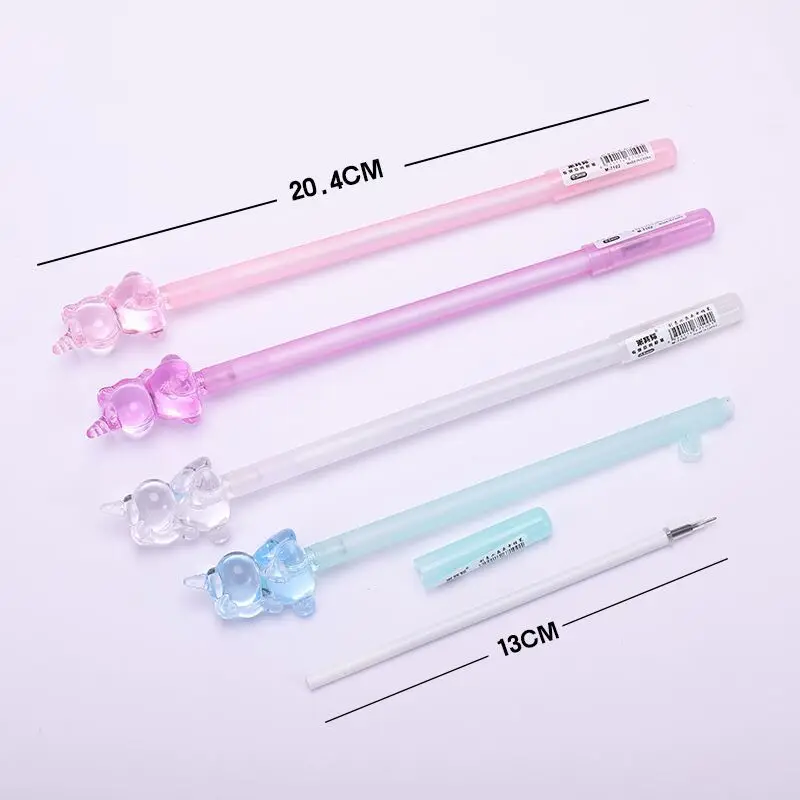 

40 pcs/lot Transparent Crystal Rabbit Gel Pen Cute 0.5 mm Neutral Pen School Office writing Supplies Promotional Gift