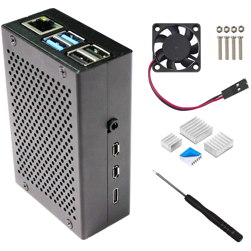 Raspberry Pi 4 Aluminum Case Pi4 with Fan and pcs Heat-Sinks 4B | Компьютеры и офис