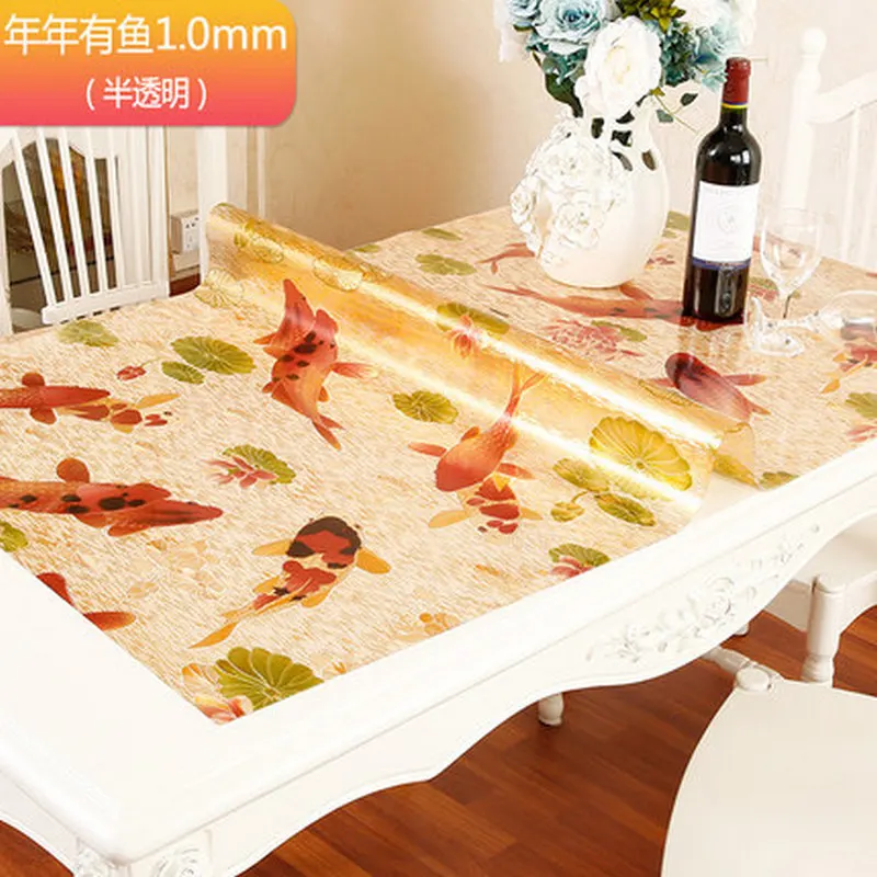 Европейский тип ПВХ мягкое стекло скатерть ткань водонепроницаемая