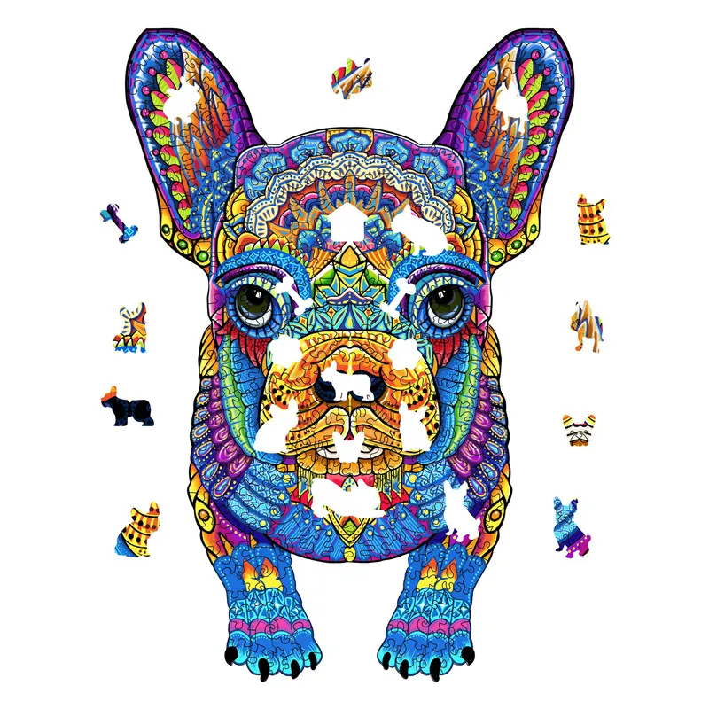 Милый Французский бульдог строительная игрушка для любителей собак деревянный